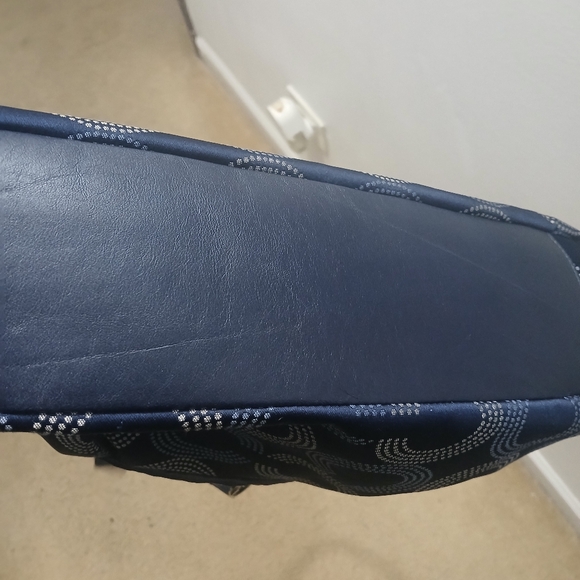 Coach Dark Blue Patterned Shoulder Bag - Picture 6 of 7